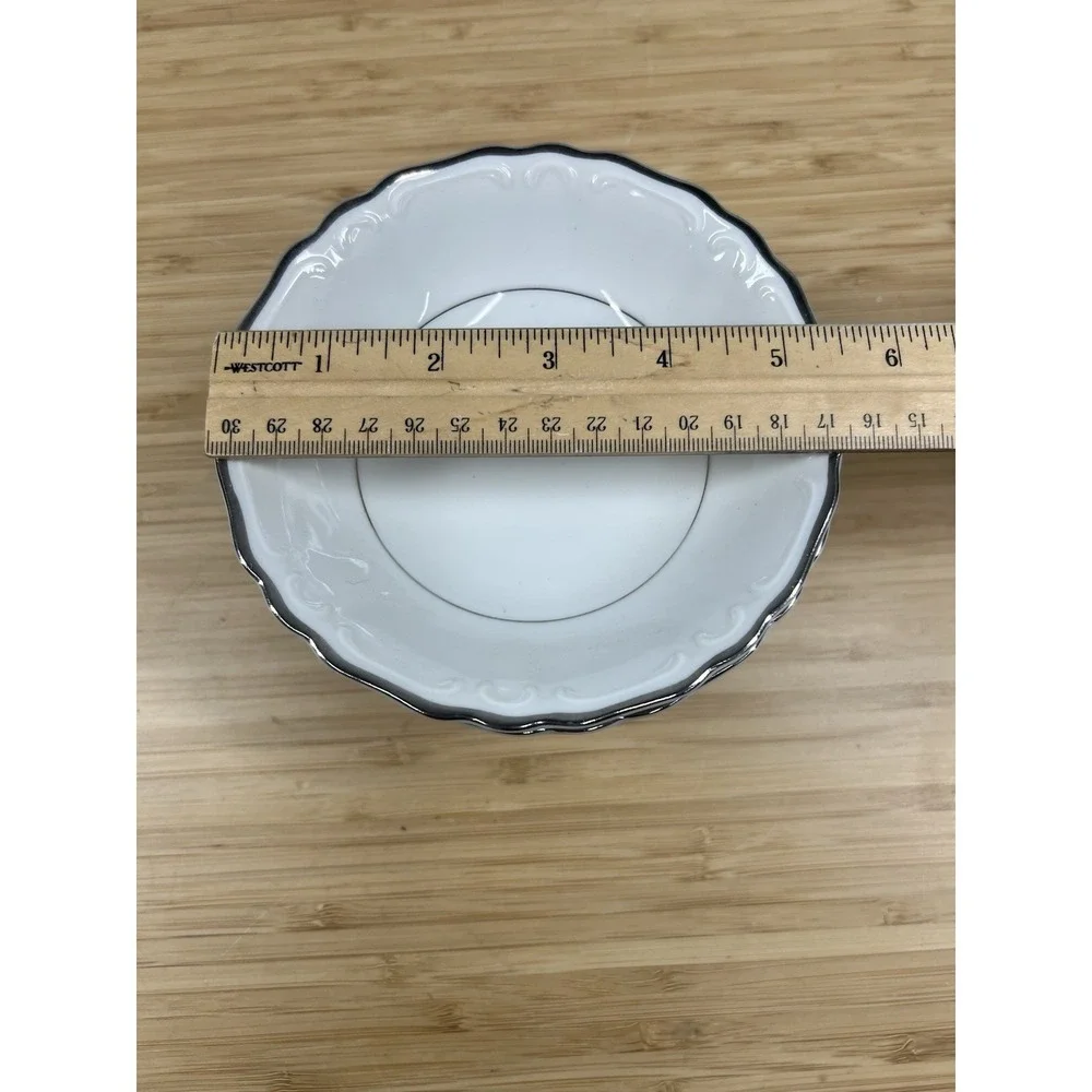 Harmony House Silver Sonata Fruit Bowls Set of 8 Japan Fine China 5.5